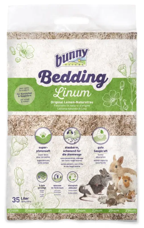 BunnyNature – Liti&egrave;re naturelle lin Bedding Linum – 35 l Achat Immédiat