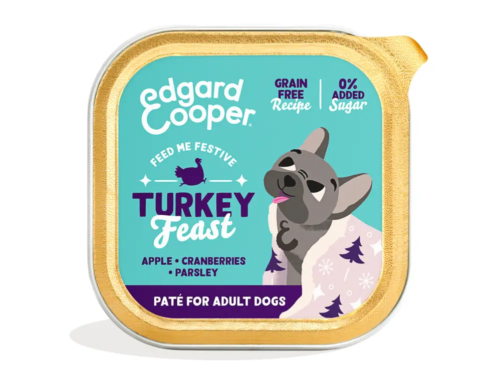 Expédition Rapide Edgard & Cooper – Barquette Humide Festive pour Chiens – 150g