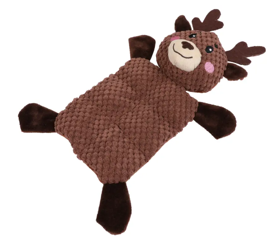 Certifié Wouapy – Jouet Cerf + Sifflet Peluche Plate pour Chiens