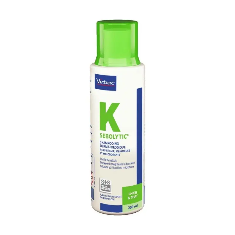 Expédié Aujourd&rsquo;hui Virbac – Shampooing Antis&eacute;borrh&eacute;ique Sebolytic pour Chiens et Chats – 200ml