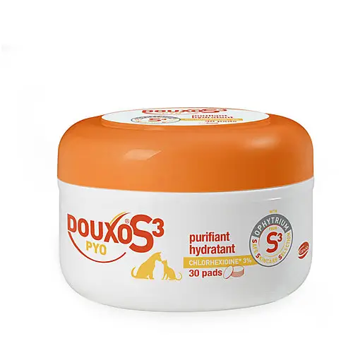Ceva – Cotons Nettoyants Antiseptiques Douxo S3 Pyo Pads Chiens et Chats – x30 Promotion