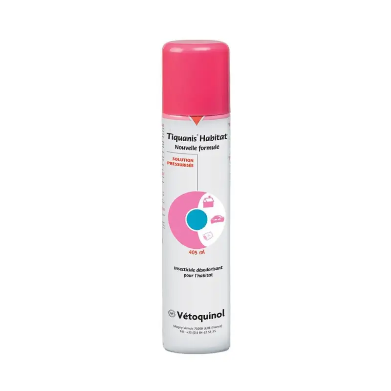 Prix Réduit Vetoquinol – Spray Insecticide Tiquanis HABITAT – 405ml