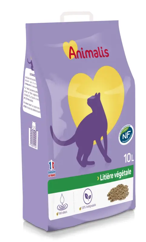 Prix Cassé Animalis – Liti&egrave;re v&eacute;g&eacute;tale pour Chats – 10L