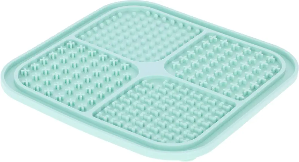 Authentique Kerbl – Tapis &agrave; l&eacute;cher turquoise pour chiens – 20x20cm