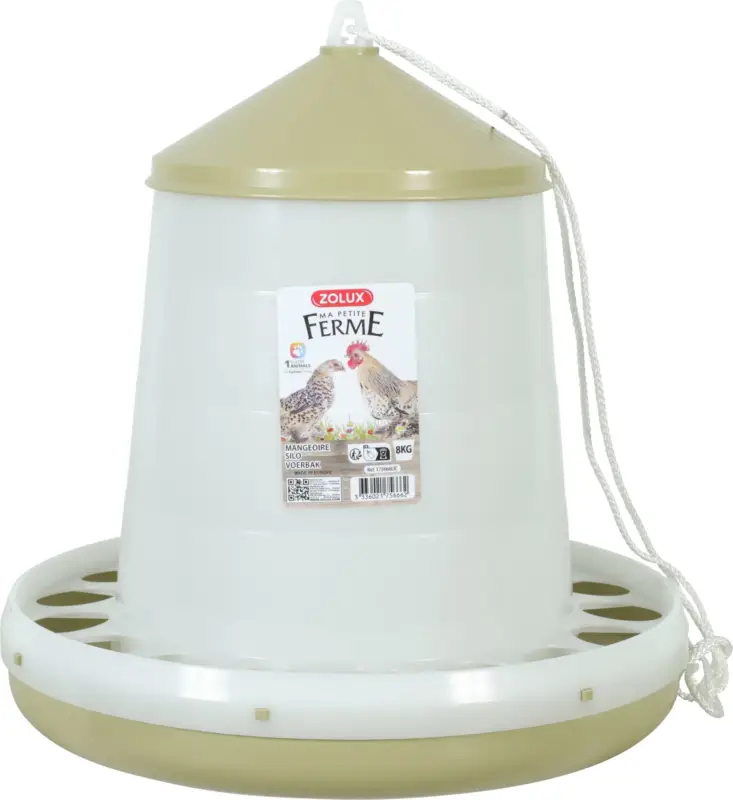 Zolux – Mangeoire Silo Lichen pour Basse Cour – 8Kg Nouvelle Collection