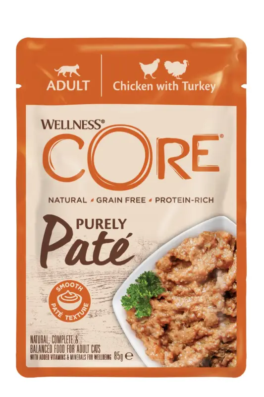 WELLNESS CORE – Repas Complet Purely P&acirc;t&eacute; au Poulet & Dinde – 85g Must-Have