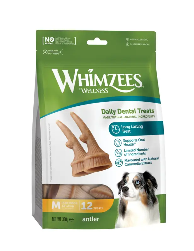 Retour Gratuit Whimzees – Sachet Antler – M 12 Pcs