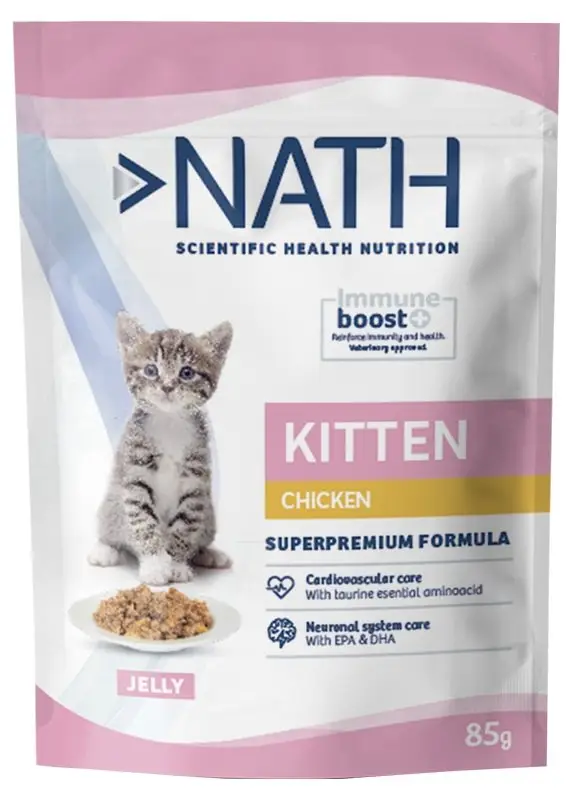 Prix Promo Nath – P&acirc;t&eacute;e Jelly KITEN Immune boost+ Poulet pour Chatons – 85g
