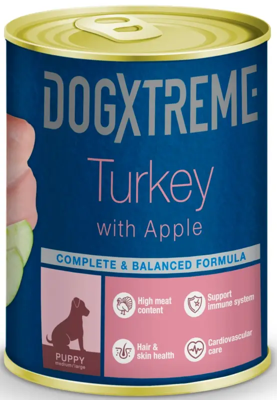 DogXtreme – P&acirc;t&eacute;e Puppy Dinde et Pomme pour Chiots – 400g Livraison Express