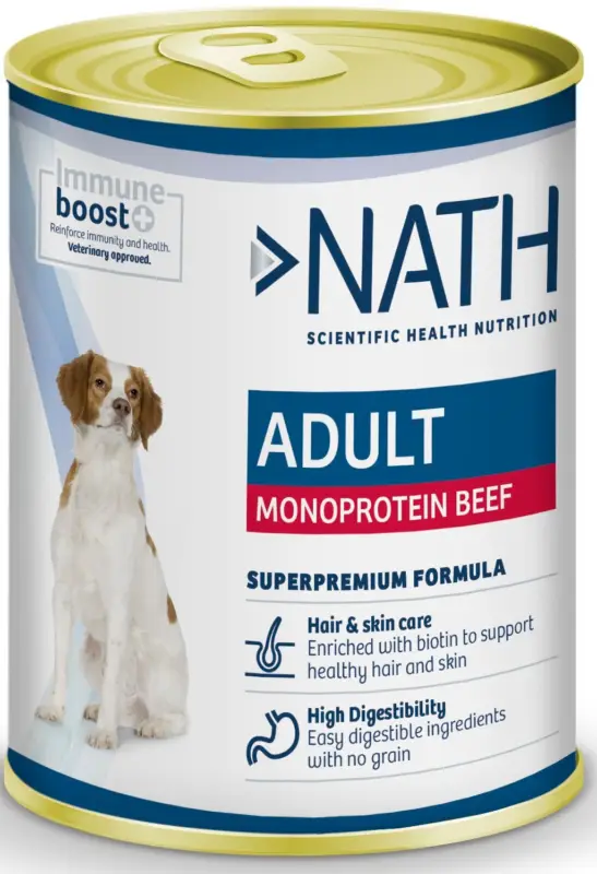 Nath – P&acirc;t&eacute;e Adult Monoprot&eacute;ique B&oelig;uf pour Chiens – 400g Livraison Express