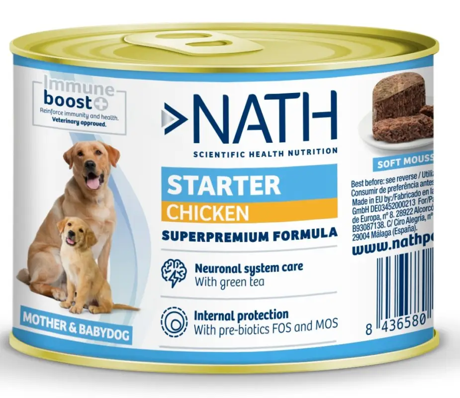 Produit De Marque Nath – P&acirc;t&eacute;e Puppy starter au Poulet pour Chiots – 200g