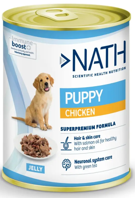 Nath – P&acirc;t&eacute;e Poulet Saumon Chiots – 400g Haute Qualité