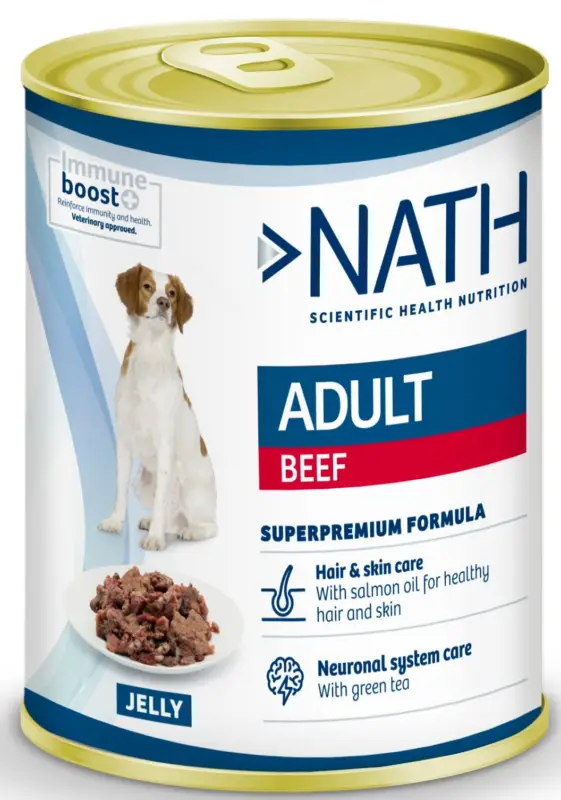 Nouveauté Nath – Pat&eacute;e au B&oelig;uf pour Chiens – 400g