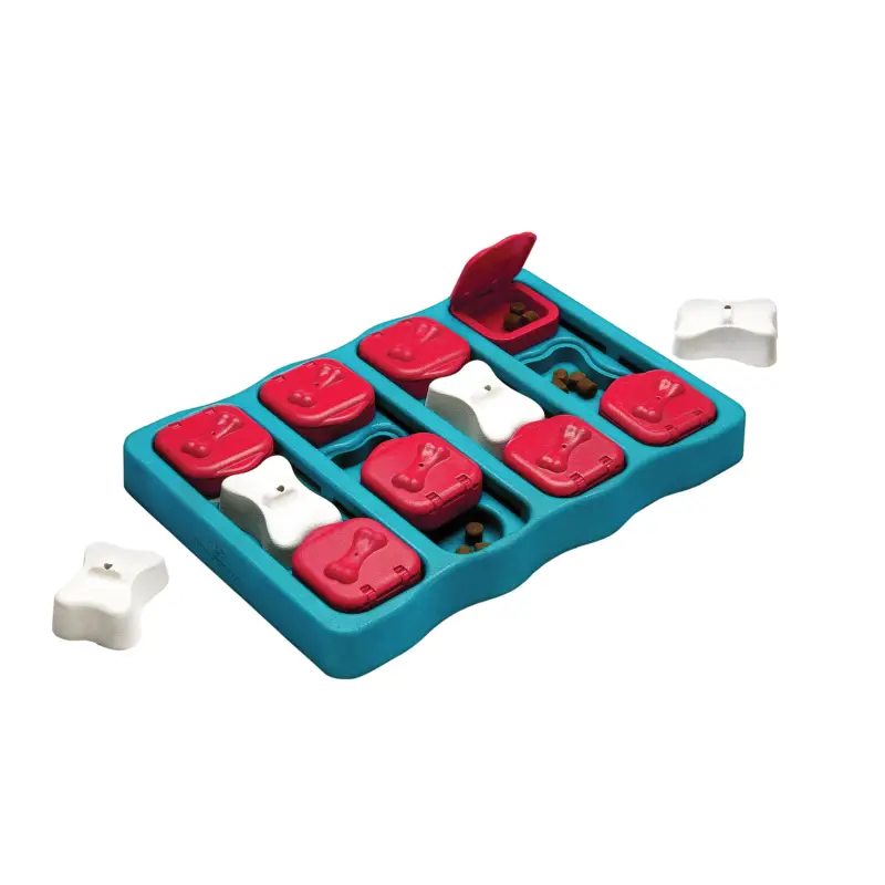 Nina Ottosson – Jeu Educatif Dog Brick-Blu pour Chiens – 31,5×21,5×4 cm Nouveauté