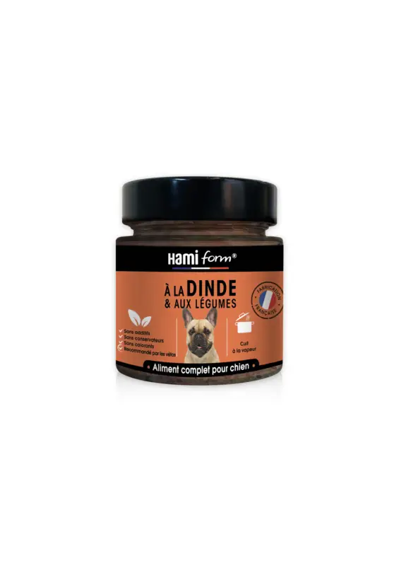 Remise Hamiform – P&acirc;t&eacute;e Cuisin&eacute;e pour chien &agrave; la dinde et aux l&eacute;gumes – 250g