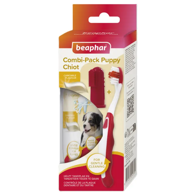 Beaphar – COMBI-PACK CHIOT Dentifrice & Brosse &agrave; dents Meilleur Prix