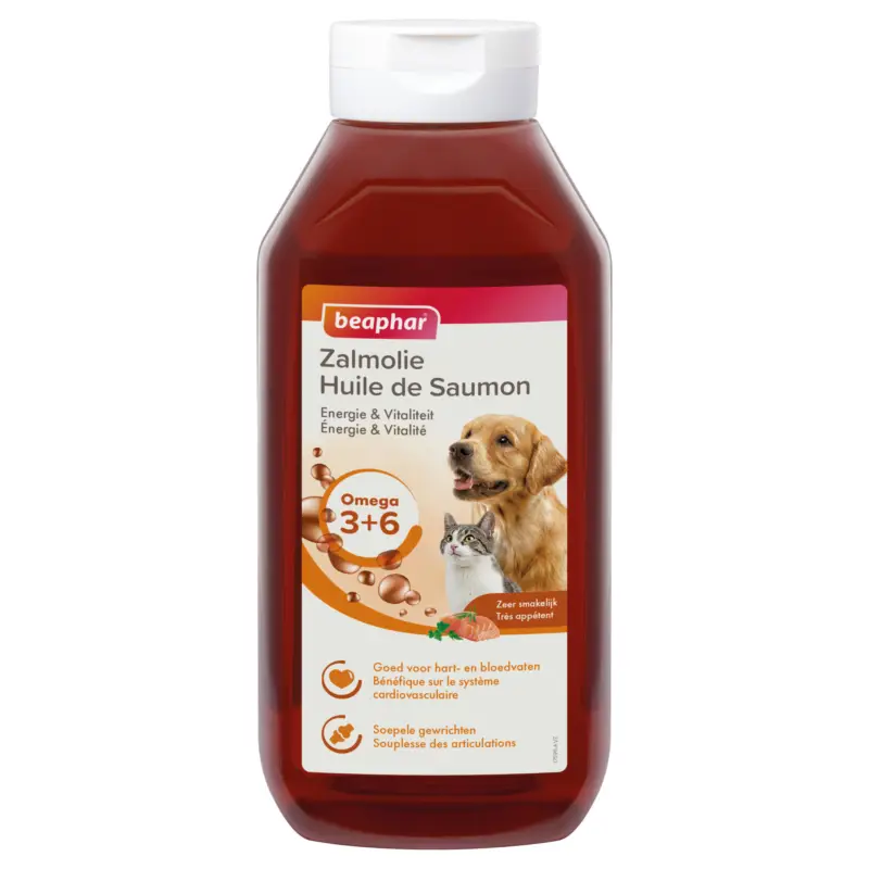 Beaphar – Huile de saumon pour chien et chat – 940 ml Pas Cher