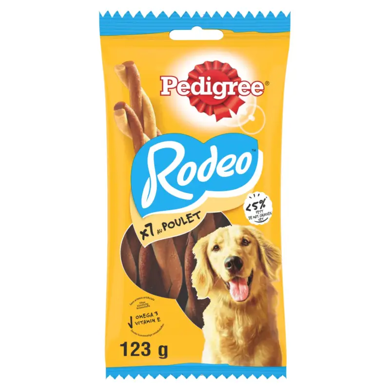 Pedigree – Rodeo Torsades &agrave; M&acirc;cher au Poulet pour Chien Adulte – x7 123g Livraison Express