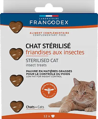 Francodex – Friandises aux Insectes pour Chats St&eacute;rilis&eacute;s – x12 Haute Qualité