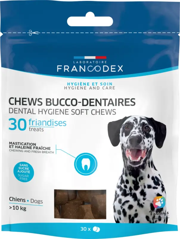 Francodex – Friandises Chews Bucco-dentaires pour Chiens > 10Kg – x30 Dernière Chance