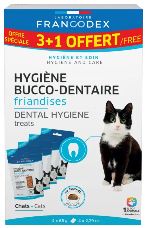 Friandises – Coffret Friandises Hygi&egrave;ne Bucco-Dentaire pour Chats – 4x65g Commande En Gros