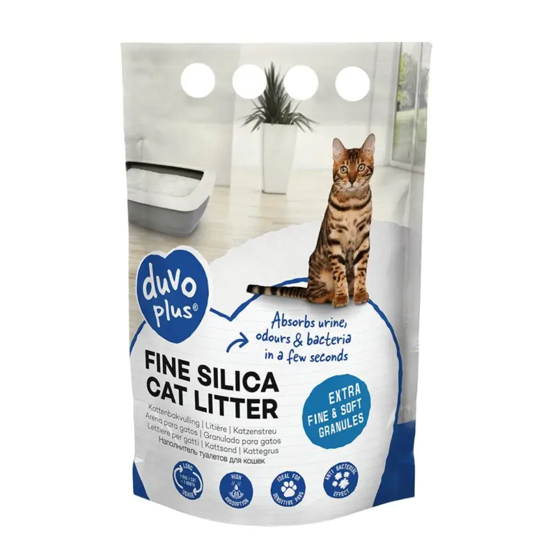 Nouvel Arrivage Duvoplus – Liti&egrave;re Fine Premium Silica Blanc pour Chats – 5L/2Kg