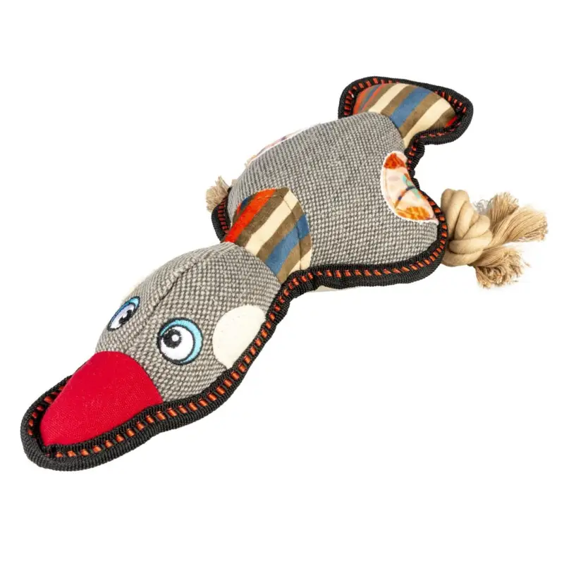 Commander Vite Duvoplus – Jouet Canvas Canard Gris pour Chiens – 33x13x6cm