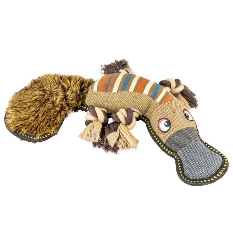Acheter En Ligne Duvoplus – Jouet Canvas Serpent Brun pour Chiens – 22x18x9cm