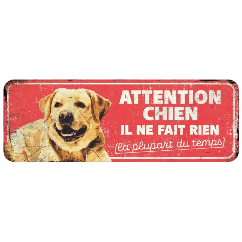 D&D – Panneau d'avertissement labrador – 40 x 13 x 03 cm rouge Remise
