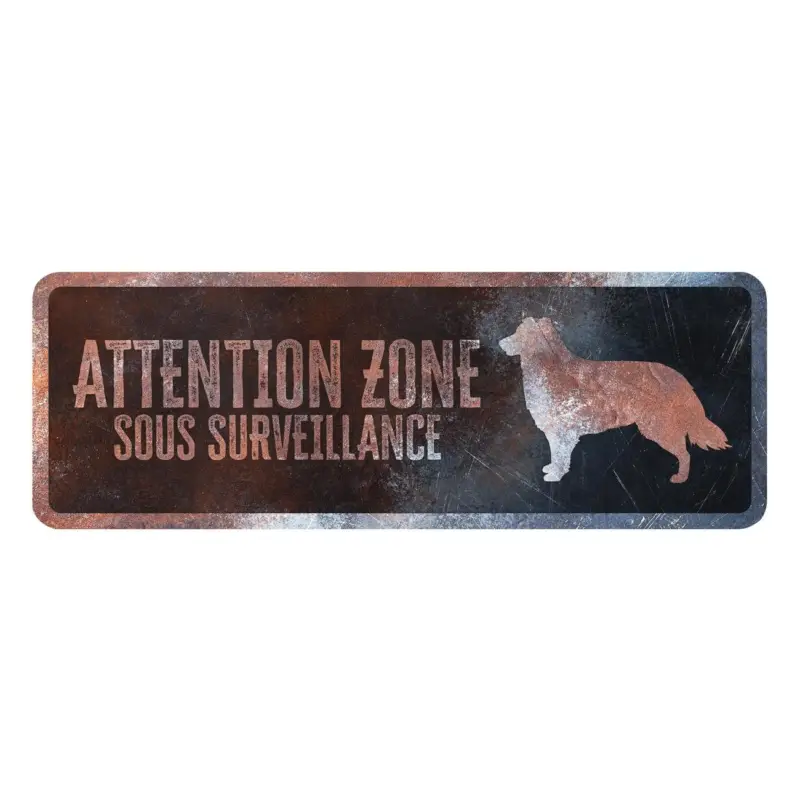 D&D – Panneau d'avertissement Collie Fran&ccedil;ais – 40x13x03cm Multicolore Prix Choc
