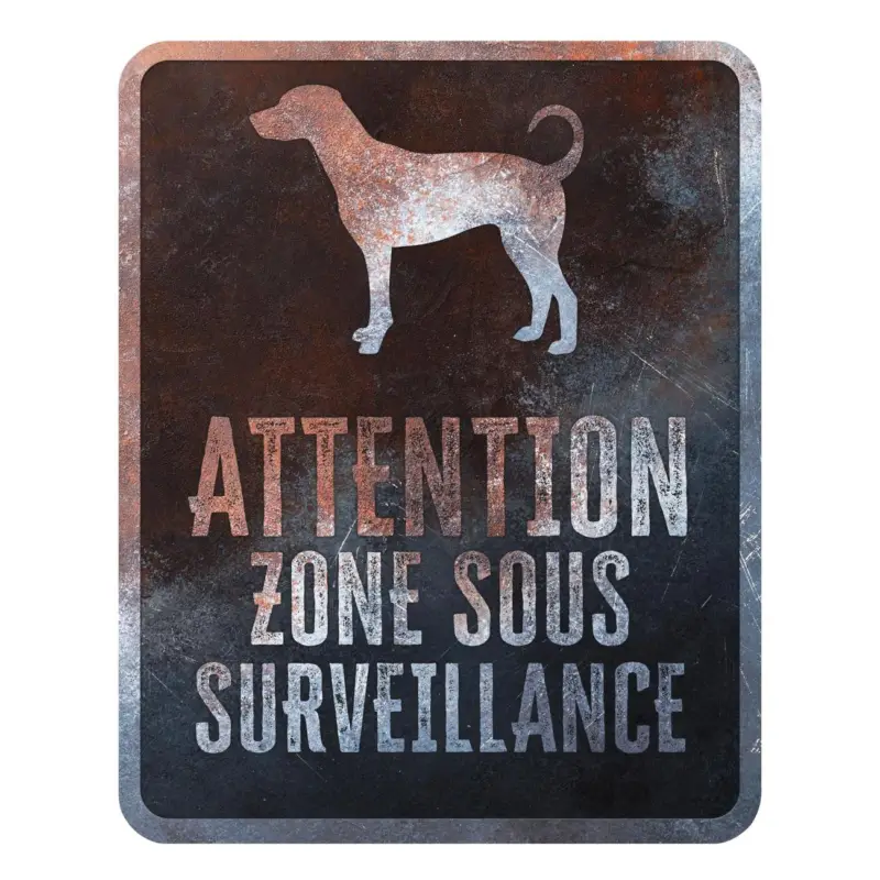 Offre Limitée D&D – Panneau d'avertissement Dobermann Fran&ccedil;ais – 25x20x03cm Multicolore
