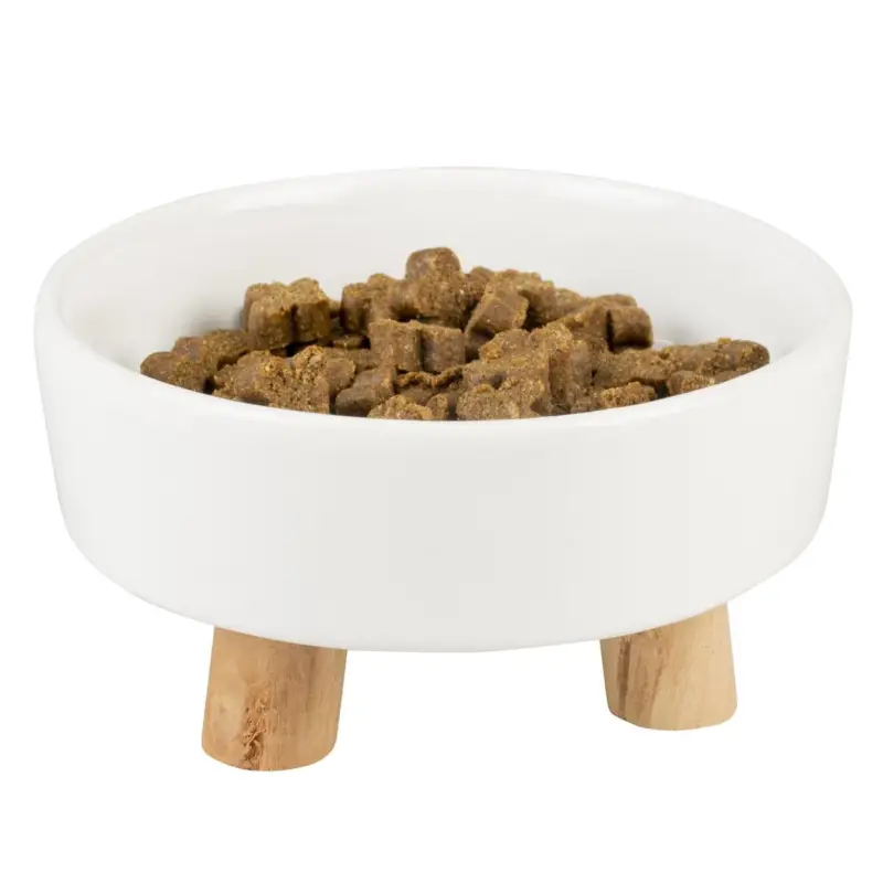 Duvoplus – Mangeoire C&eacute;ramique Blanc pour Chats – 200ml – 11,5×11,5x6cm Livraison Express