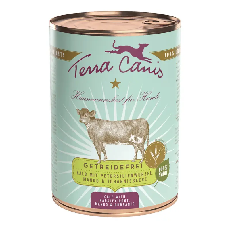 Super Prix Terra Canis – Aliment Naturel sans C&eacute;r&eacute;ales au Veau pour Chiens – 400g