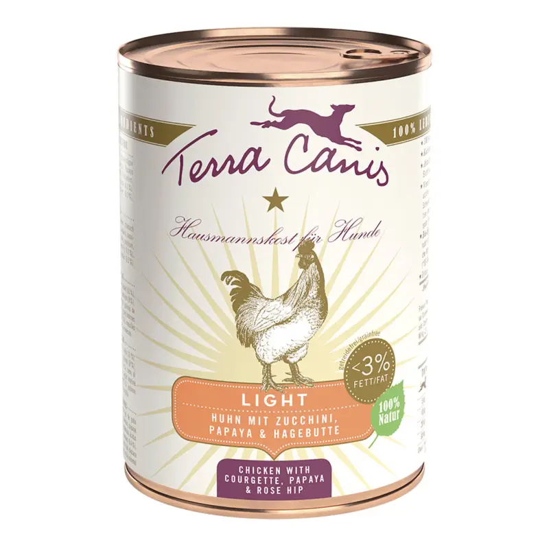 Terra Canis – Aliment naturel Poulet et Courgettes Light pour Chiens – 400g Paiement Sécurisé