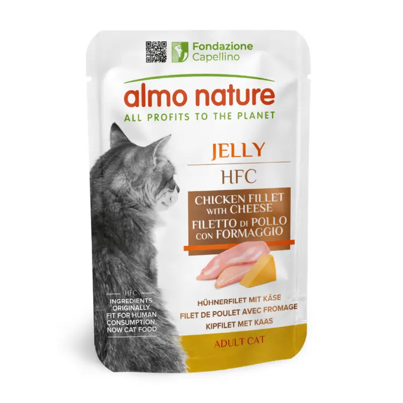 Acheter Direct Almo Nature – P&acirc;t&eacute;e Hfc Jelly Filet De Poulet Et Fromage – 55g
