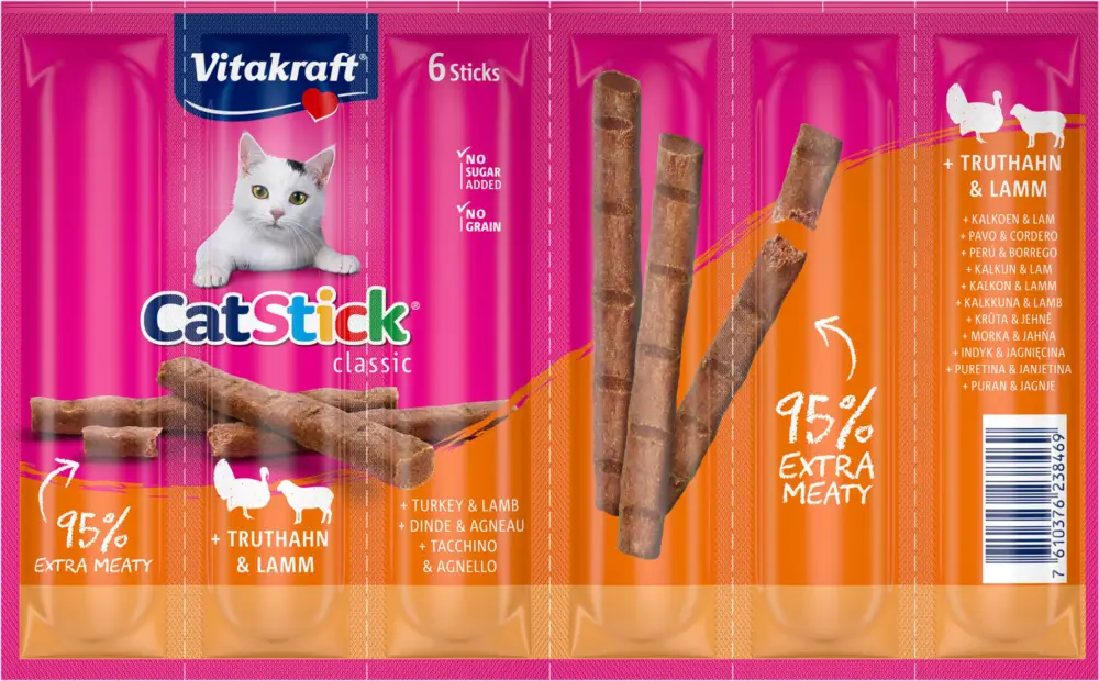 Vitakraft – Cat Stick Dinde et Agneau – 6Pcs Offre Spéciale