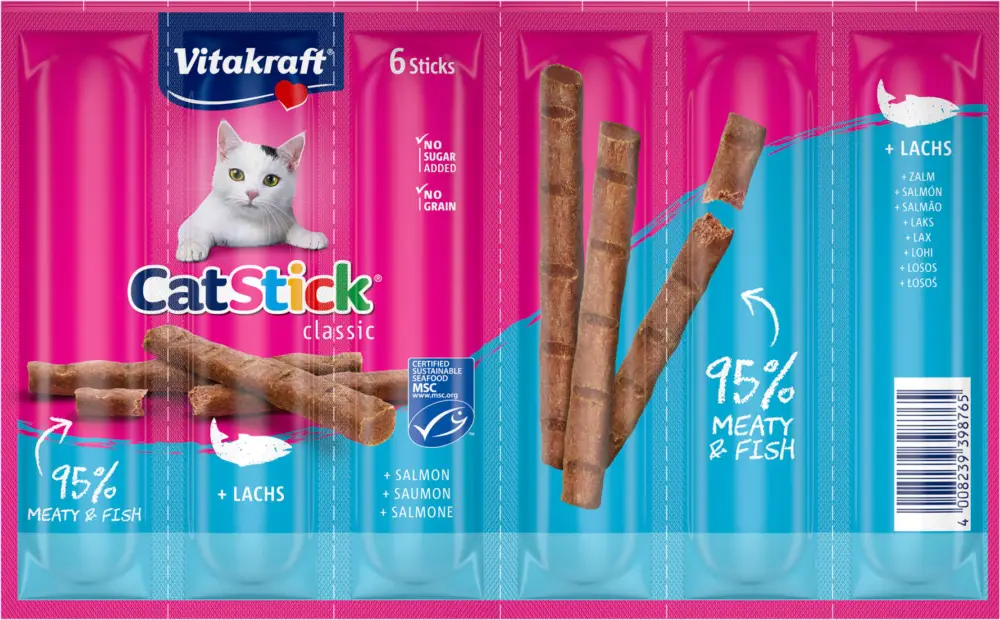 Soldes Vitakraft – Cat Stick Saumon P/6 MSC