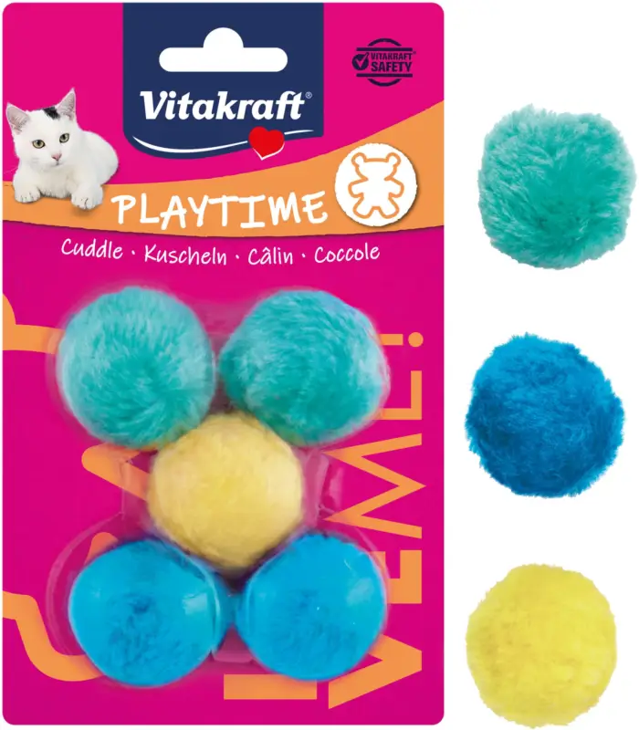 Vitakraft – 5 balles peluche pour chat Paiement Sécurisé