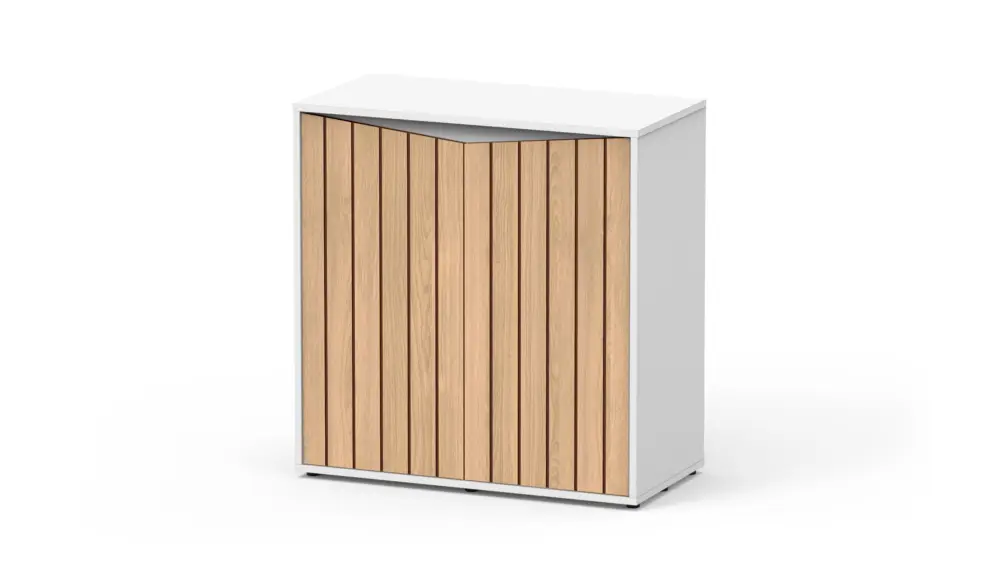 Remise Aquatlantis – Meuble PRESTIGE ULTRA 80 – Blanc/Ch&ecirc;ne Hera Atlas (stri&eacute;)