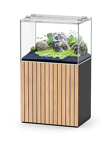 Aquatlantis – Ensemble Aquarium + Meuble Aquascape 80 – Led Noir avec Porte STRI&Eacute; Solde