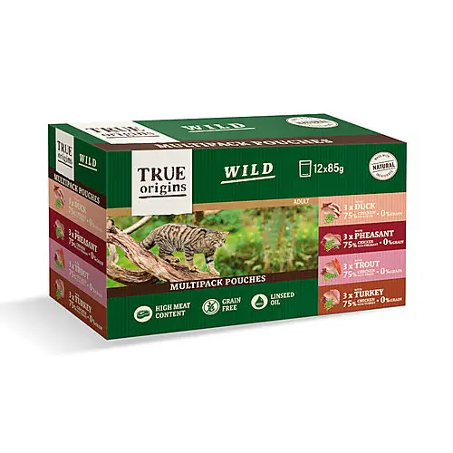Prix Cassé True Origins Wild – Multipack Sachets de Filets en Sauce pour Chats Adultes – 12x85g