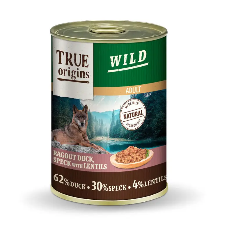 True Origins Wild – Ragout au Canard, Speck & Lentilles pour Chiens Adultes – 400G Produit De Marque