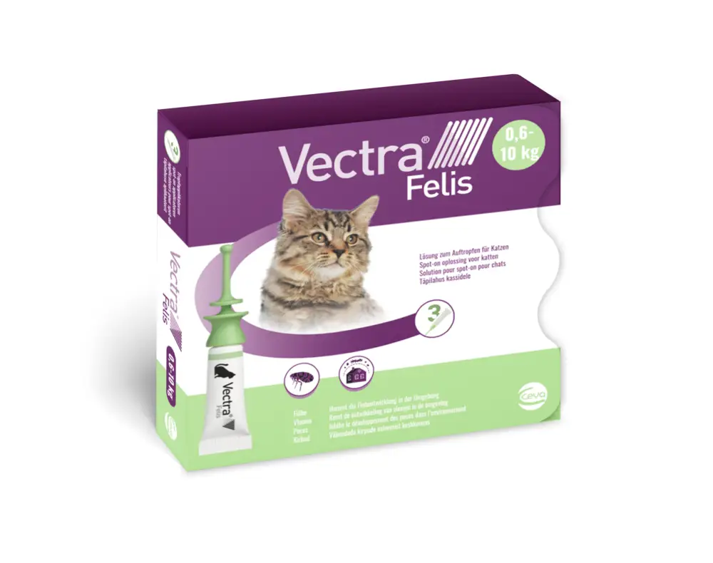Ceva – Pipettes Antiparasitaire Vectra Felis pour Chats – x3 Usine Directe
