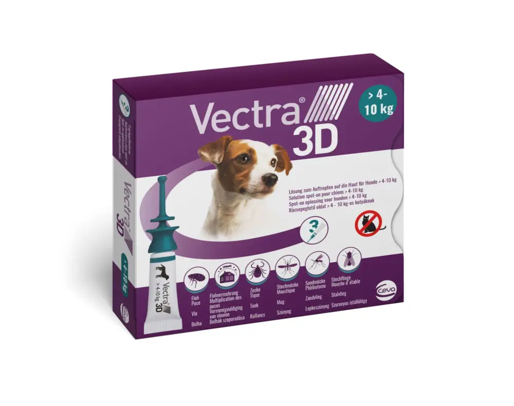 Ceva – Pipettes Vectra 3D Antiparasitaire V&eacute;t&eacute;rinaire Pour chiens – x3 Solde