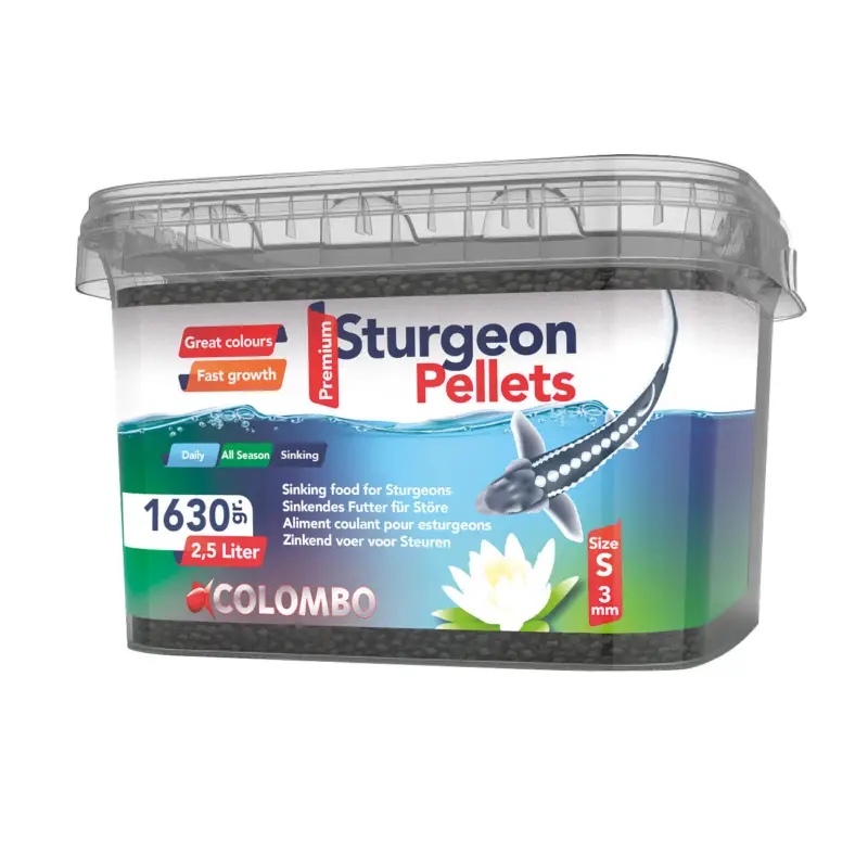 Colombo – Aliment Coulant Sturgeon Pellets S pour Esturgeon – 2,5L Vente Flash