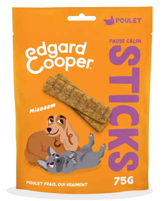 Edgard & Cooper – Sticks Adulte Poulet – 75g Populaire