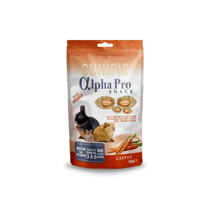 Cunipic – Friandises Alpha Pro &agrave; la Carotte – 50g Expédié Aujourd&rsquo;hui