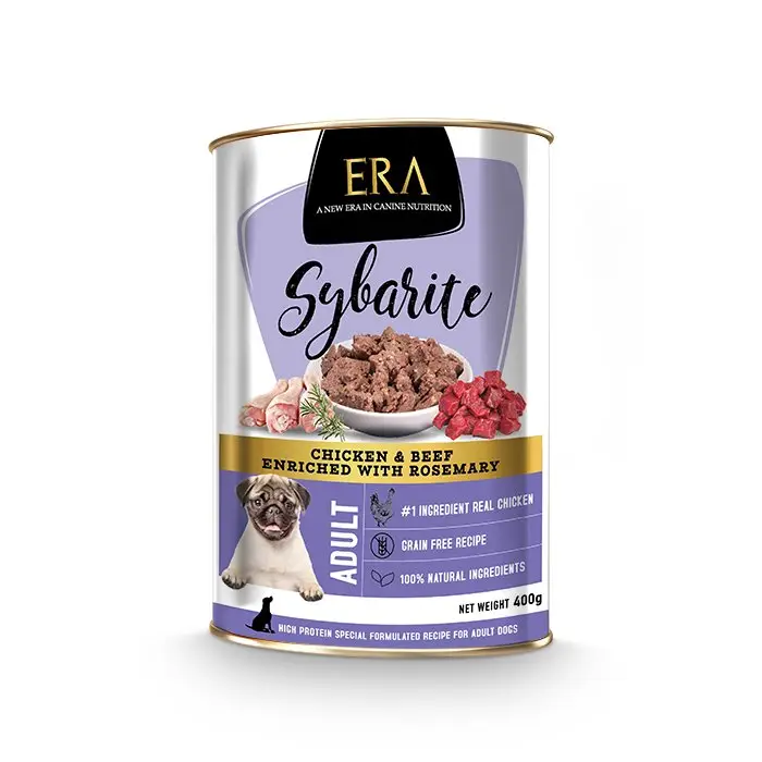 Commande En Gros Era - Pâtée Sybarite Poulet et Boeuf pour Chiens - 400g