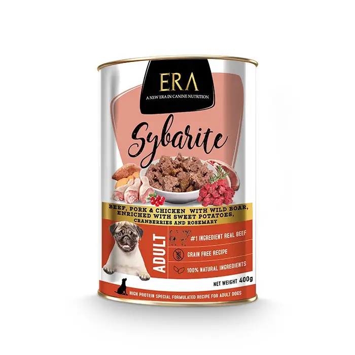 Era – P&acirc;t&eacute;e Sybarite B&oelig;uf Porc Poulet et Sanglier pour Chiens – 400g Must-Have
