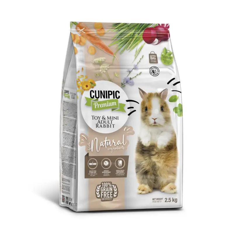 Cunipic - Aliment Toy & Mini Adult Rabbit Natural pour Lapins - 2,5Kg Nouvel Arrivage